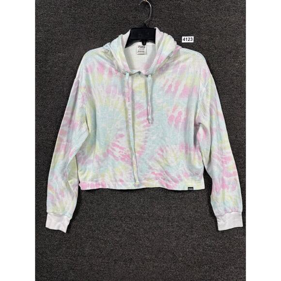 Pink by Victoria Secret Mesh Swim Coverup Hooded Womens Size S Tie Dye Multicolo - Picture 1 of 6